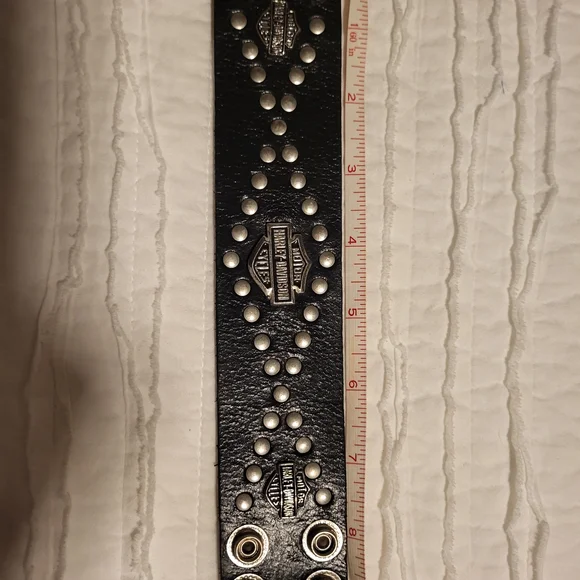 Harley-Davidson Black Leather Studded Bracelet - Picture 2 of 6